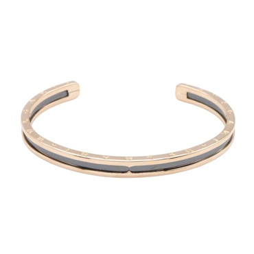BVLGARI B-zero1 Open Bracelet Enamel 18KPG Pink Rose Gold SS Used Women