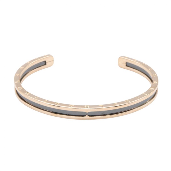 BVLGARI B-zero1 Open Bracelet Enamel 18KPG Pink Rose Gold SS Used Women