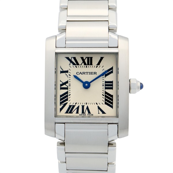CARTIER Tank francaise SM Wrist Watch W51008Q3 Quartz Stainless Steel Used Women