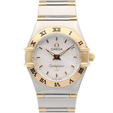 OMEGA Constellation Mini Wrist Watch 1362.70 Quartz 18KYG Gold SS Used Women