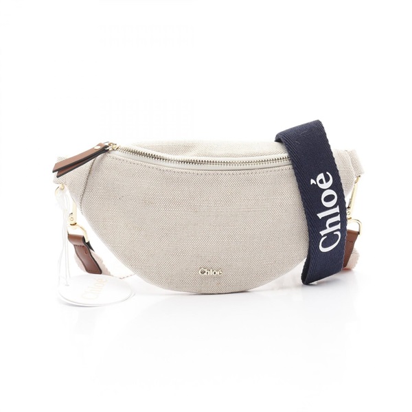 Chloe Funny pack Waist bum belt bag pouch C20593Z40 canvas leather Beige NEW