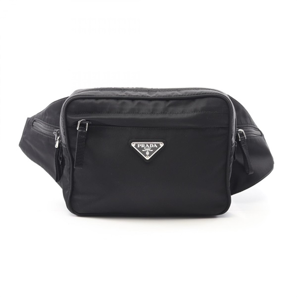 PRADA TESSUTO MONTAGN Crossbody Waist Belt Bag 2VL001 Nylon Black Used unisex