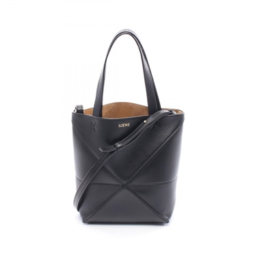 LOEWE Puzzlefold Mini 2Way Shoulder Handbag CIL0010896751 Leather Black Used