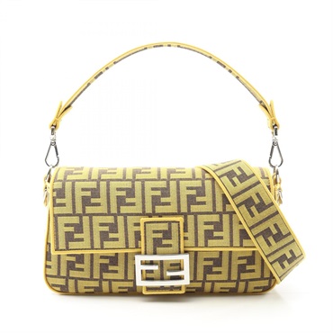 FENDI x FRGMT Mamma Bucket Zucca 2Way Shoulder Handbag 8BR600 Canvas Yellow Used