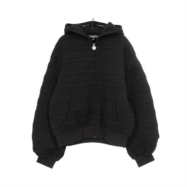 CHANEL COCO Mark lace Hoodie P76223V67500 cotton Black Used Women #34 CC