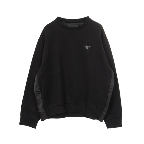 PRADA Technical Cotton Sweat Pullover UJL30A Nylon Black Size S Used mens