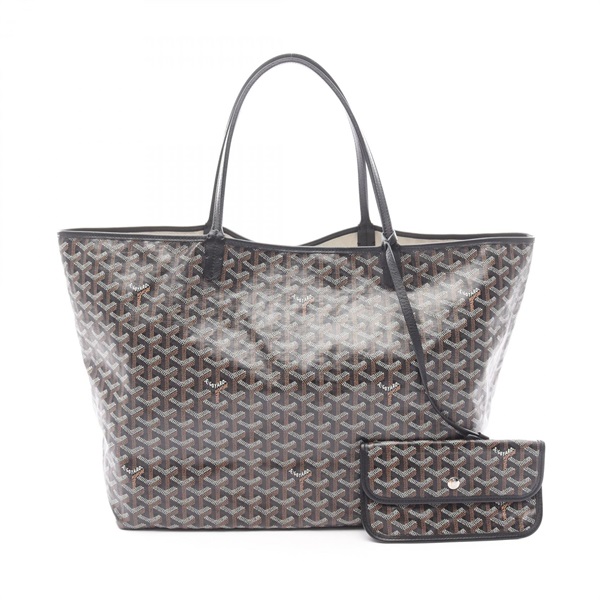 GOYARD Saint Louis GM Tote Bag PVC coated canvas leather Black Multicolor Used