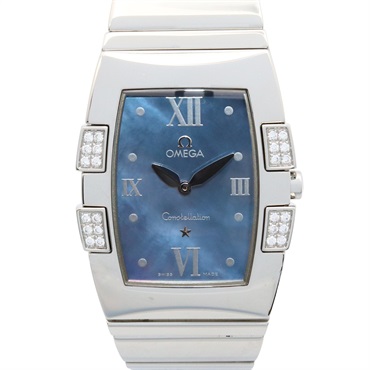 OMEGA Constellation Quadrella Wrist Watch 1586.72 Quartz SS Diamond used mens