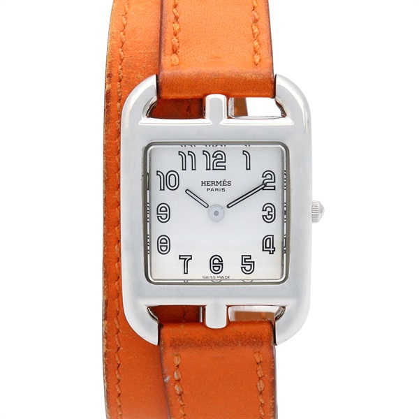 HERMES Cape Cod W Tour Wrist Watch CC1.210 Quartz Stainless Steel Used Women