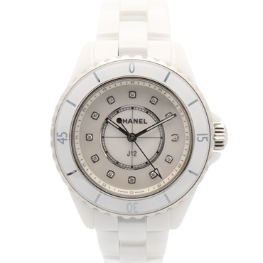 CHANEL J12 12P Diamond Wrist Watch H5704 Quartz ceramic Used Women