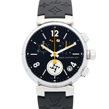 LOUIS VUITTON Tambour Chrono Lovely Cup Wrist Watch Quartz SS Rubber belt mens