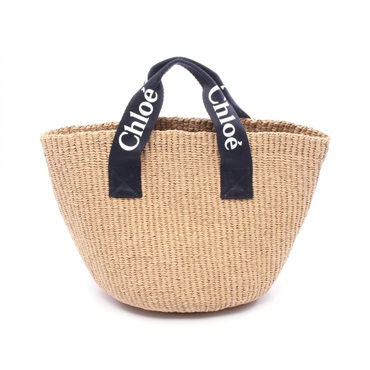 Chloe × Mifiuko Raffia Tote Handbag C20427859 Beige NEW Women