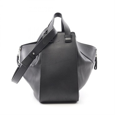LOEWE Hammock Medium 2Way Shoulder Handbag Leather Black Used Women