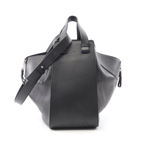 LOEWE Hammock Medium 2Way Shoulder Handbag Leather Black Used Women
