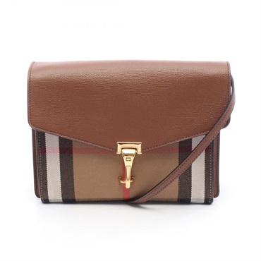 BURBERRY Nova Check Crossbody Shoulder Bag Canvas Leather Brown Used Women