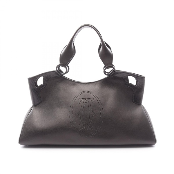 CARTIER Marcello de Cartier SM Handbag leather Black Used Women