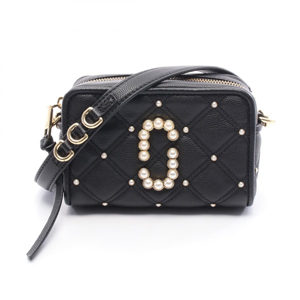 MARC JACOBS THE QUILTED SOFTSHOT 17 Crossbody Shoulder Bag M0016810 Leather Blk