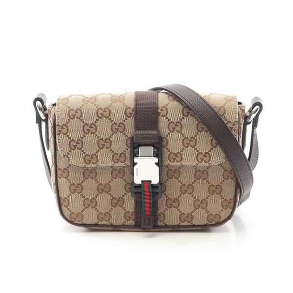 GUCCI GG MINI Crossbody Shoulder Bag 802100FADUS9857 canvas leather Beige NEW