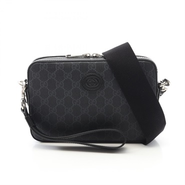 GUCCI GG Supreme Shoulder Bag 70346892THF1000 canvas leather Black NEW Women