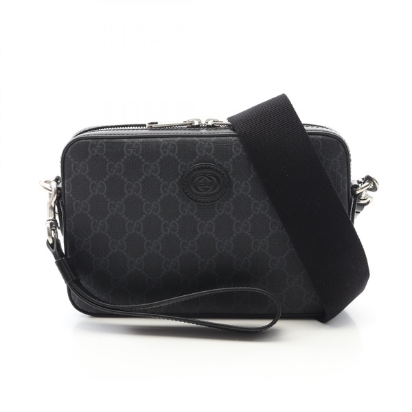 GUCCI GG Supreme Shoulder Bag 70346892THF1000 canvas leather Black NEW Women