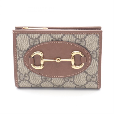 GUCCI Horsebit 1955 GG Supreme Bifold purse wallet 72684692TCG8563 Canvas NEW
