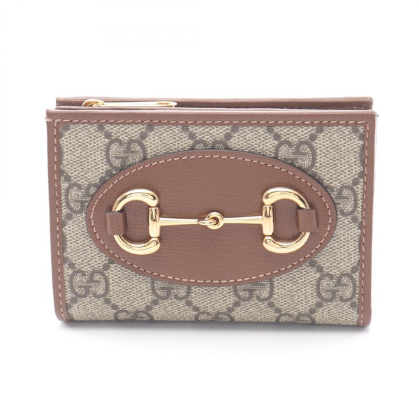 GUCCI Horsebit 1955 GG Supreme Bifold purse wallet 72684692TCG8563 Canvas NEW