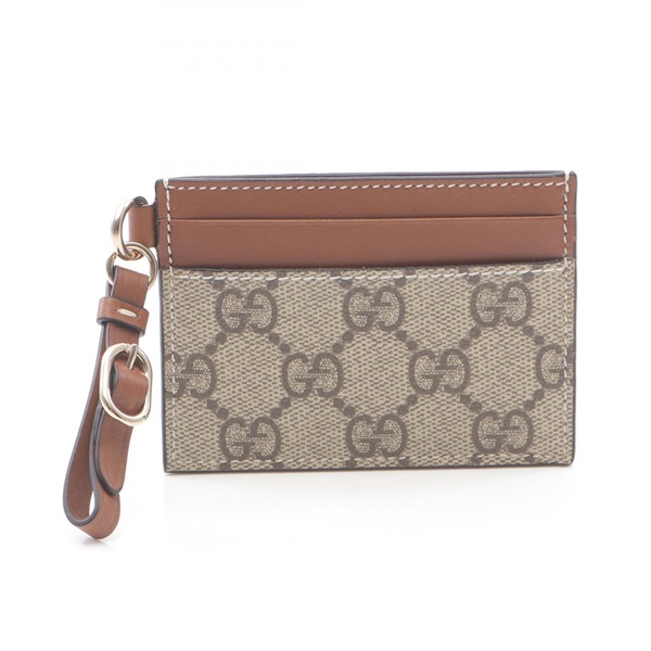 GUCCI GG Emblem Card Case 819121FAD6L9758 leather canvas Beige Brown NEW Women