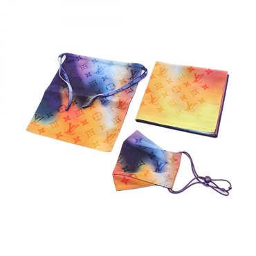 LOUIS VUITTON Mask Pouch Bandana Monogram Tie-Dye M77039 silk cotton Used mens