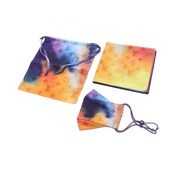 LOUIS VUITTON Mask Pouch Bandana Monogram Tie-Dye M77039 silk cotton Used mens