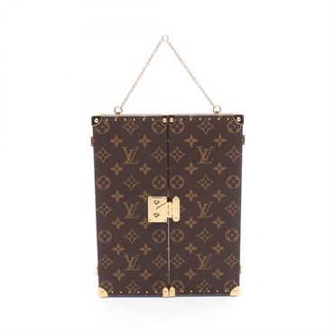 LOUIS VUITTON Home Mirror Trunk GI0554 Monogram Canvas/Glass Brown Used LV