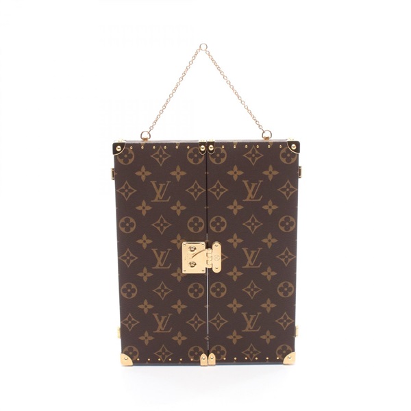 LOUIS VUITTON Home Mirror Trunk GI0554 Monogram Canvas/Glass Brown Used LV