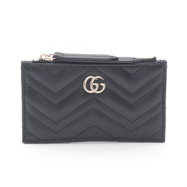 GUCCI Double G Coin Purse 813353DTDHD1000 Leather Black NEW Women