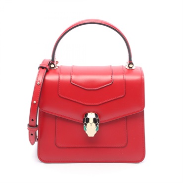BVLGARI Serpenti Forever 2Way Crossbody Shoulder Handbag 280165 leather Red Used
