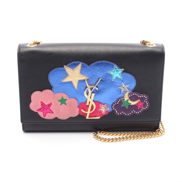 SAINT LAURENT Kate Medium Chain Shoulder Bag 364051 leather Black Used Women