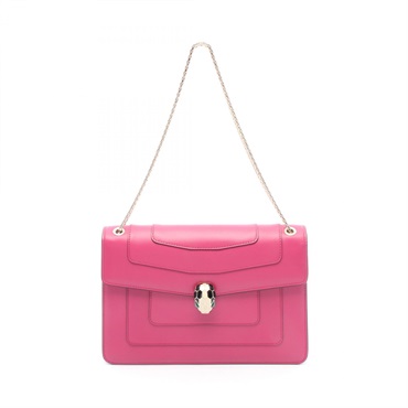 BVLGARI Serpenti Forever Chain Shoulder Bag 288703 Leather Pink Used Women