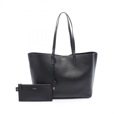 SAINT LAURENT PARIS Shopping Shoulder Tote Bag 600281 Leather Black Used Women