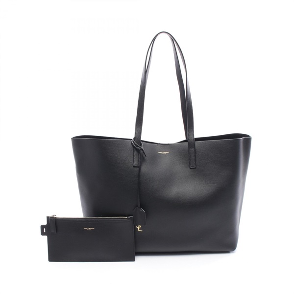 SAINT LAURENT PARIS Shopping Shoulder Tote Bag 600281 Leather Black Used Women