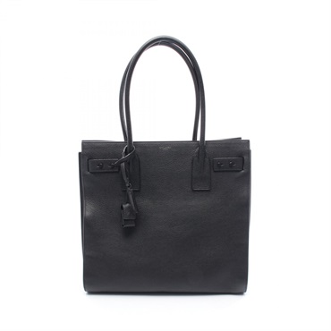 SAINT LAURENT PARIS Sac de Jour Souple Tote Bag 647168 Leather Black Used Women