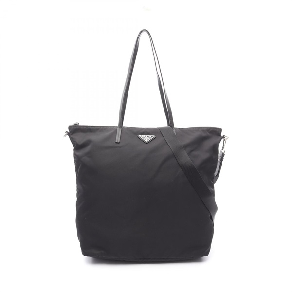 PRADA 2Way Shoulder Tote Bag Nylon leather Black Used Women