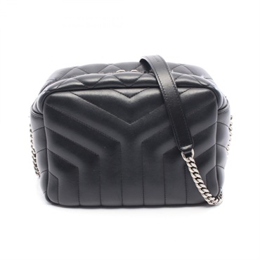 SAINT LAURENT PARIS LouLou Crossbody Chain Shoulder Bag 574102 Leather Black