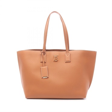 BURBERRY TB Monogram Shoulder Tote Bag Leather Brown Used Women