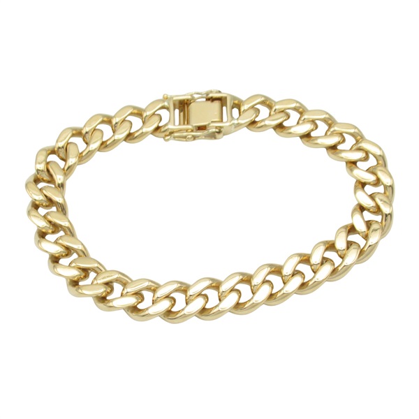 JEWELRY Single 2 side flat link Bracelet 18KYG Yellow Gold Used unisex