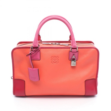 LOEWE Amazona 36 Handbag 352.35AA22 Leather Orange Red Pink Used Women