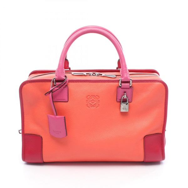 LOEWE Amazona 36 Handbag 352.35AA22 Leather Orange Red Pink Used Women