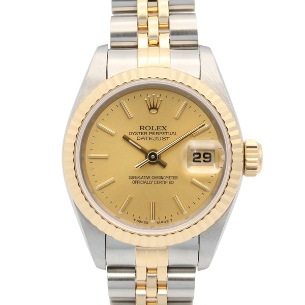 ROLEX Datejust S Wrist Watch 69173 Auto 18KYG Gold Stainless Steel Used Women