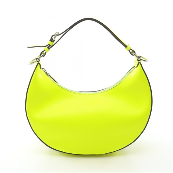 FENDI Handbag 8BR798 leather neon yellow Used Women