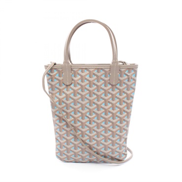 GOYARD Poitiers Claire Voie shoulder Handbag canvas leather Gray Blue Beige Used