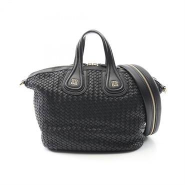 GIVENCHY Nightingale Shoulder Handbag leather Black Used Women