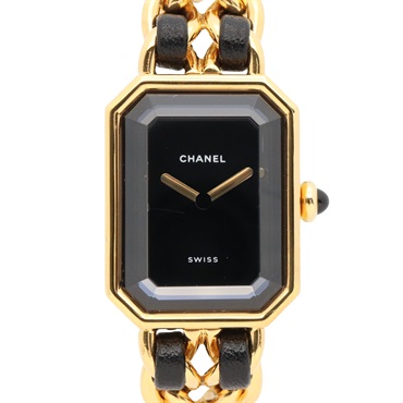 CHANEL Premiere S Wrist Watch H0001 Quartz Gold Plated leather Used Women CC