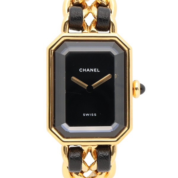 CHANEL Premiere S Wrist Watch H0001 Quartz Gold Plated leather Used Women CC